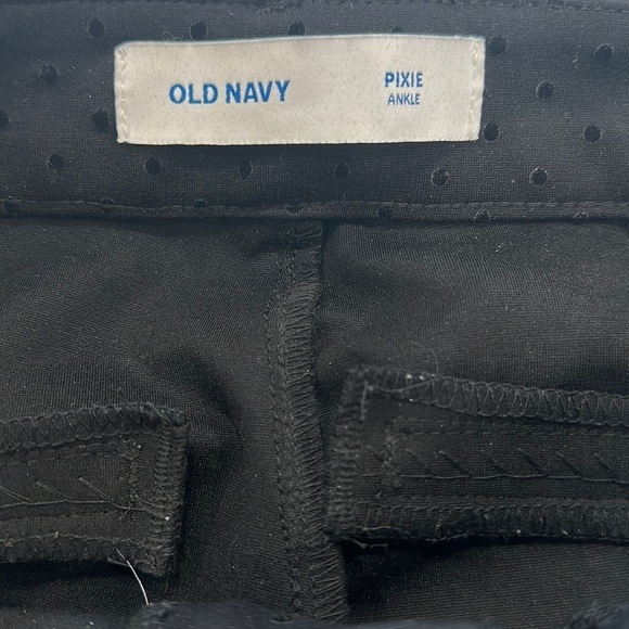 Old Navy Black Velvet Polka Dot Pixie Ankle Pants size 0 - Picture 3 of 7